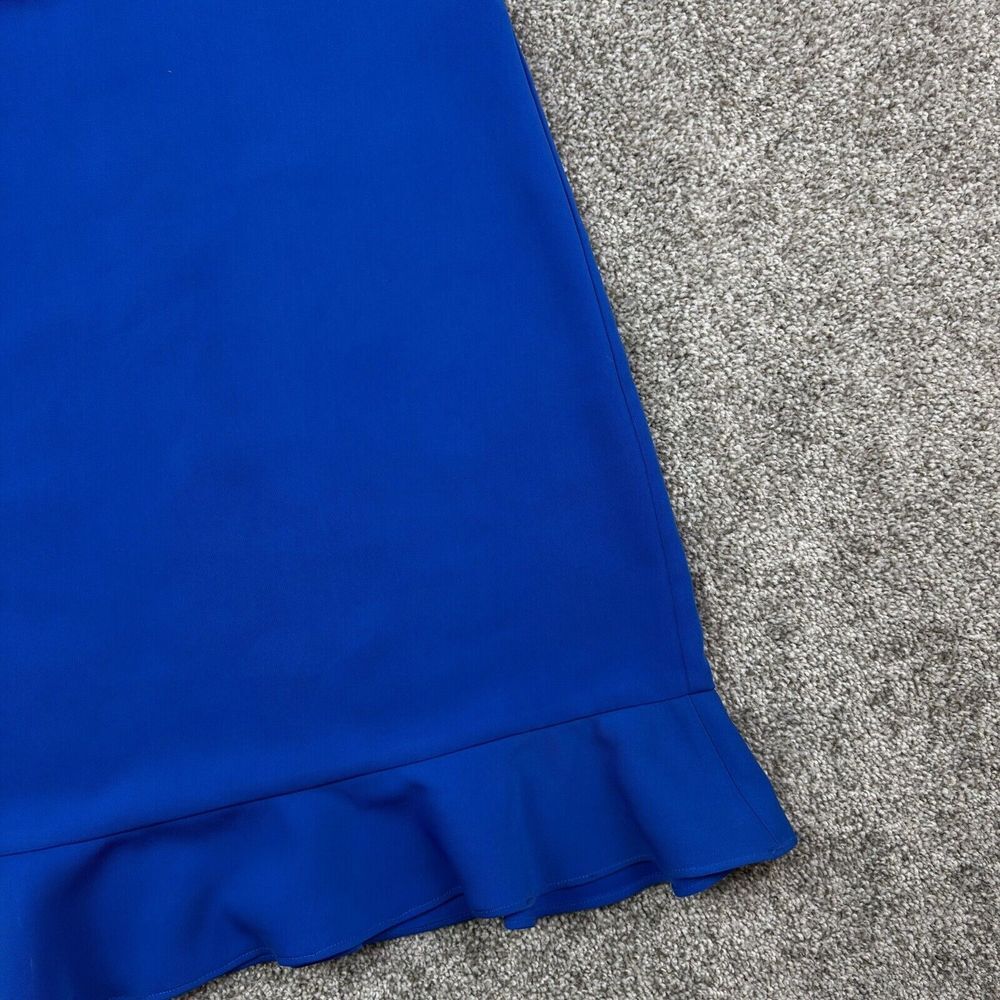 NEW Ann Taylor Factory Dress Women's 4 Cobalt Blue Midi Ruffled Hem Classy - Picture 4 of 8